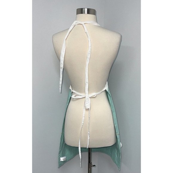 Easter Bunny Rabbit Appliqued Spring Baking Cooking Bib Apron White Mint Green - Picture 3 of 5